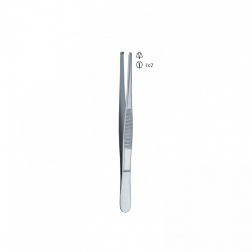 PINZETTA CHIRUR.C/DENTI 1x2 13 cm RETTA