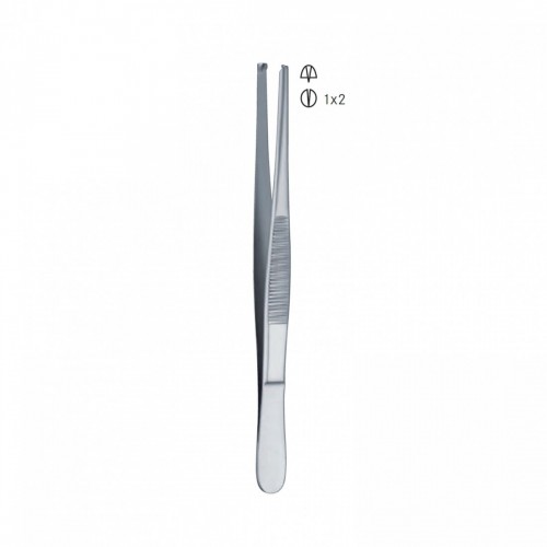PINZETTA CHIRUR.C/DENTI 1x2 15 cm RETTA