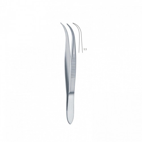 MICRO-PINZETTA LISCIA S/PERNO 9 cm CURVA