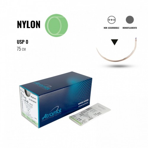 ATRAMAT NYLON USP 0 75cm 24mm TRIANG...