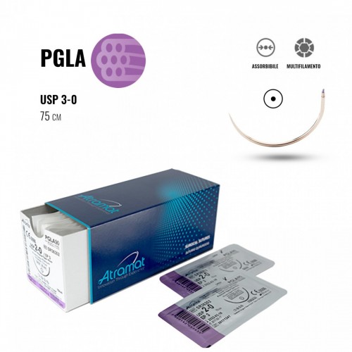 ATRAMAT PGLA USP 3/0 75 cm 26 mm...