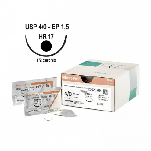 SUTURA MONOSYN 4/0 (1,5) 70 cm HR17...