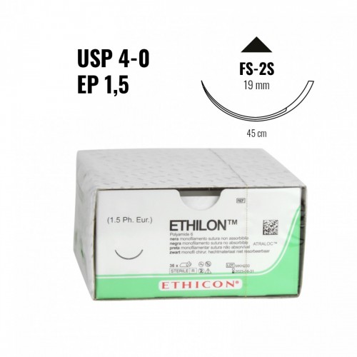 ETHILON EP 1,5 (4/0) 45 cm c/ago...