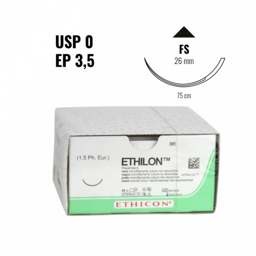 ETHILON EP 3,5 (0) 75 cm c/ago...
