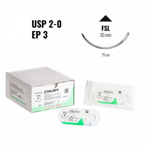 ETHILON II EP 3(2/0)75 cm c/ago...