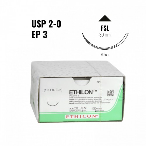 ETHILON EP 3 (2/0) 90 cm c/ago...