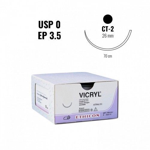 VICRYL EP 3,5(0) 70 cm c/ago tondo...