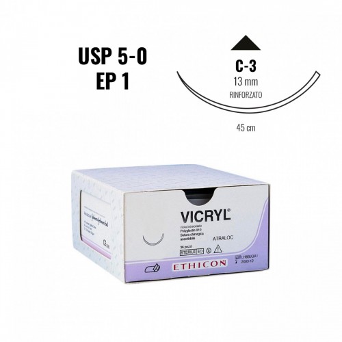 VICRYL EP 1 (5/0) 45 cm c/ago...