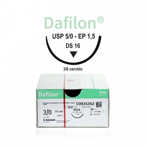 SUTURA DAFILON 5/0 (1) 45 cm DS16 ago...