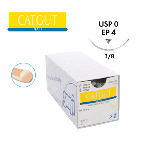 CATGUT EP 4 USP 0 C/AGO TRIANG. 24 mm...