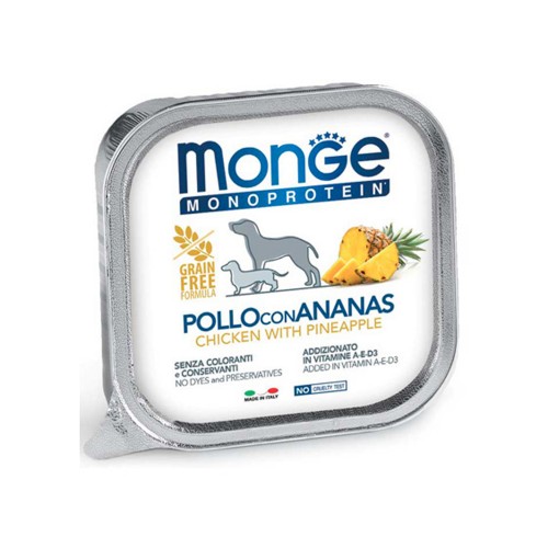 MONGE CANE MONOPR. pollo/ananas 24 pz...