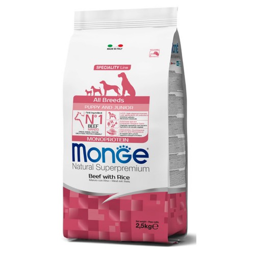 MONGE CANE PUPPY manzo/riso 12 kg