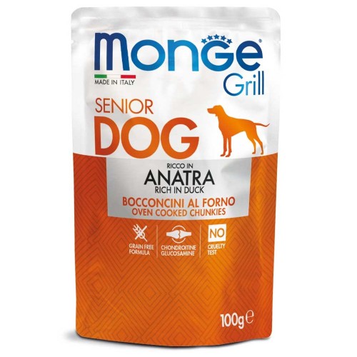 MONGE CANE GRILL SENIOR anatra 24 bst...