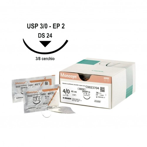 SUTURA MONOSYN 3/0 (2) 70 cm DS24 ago...