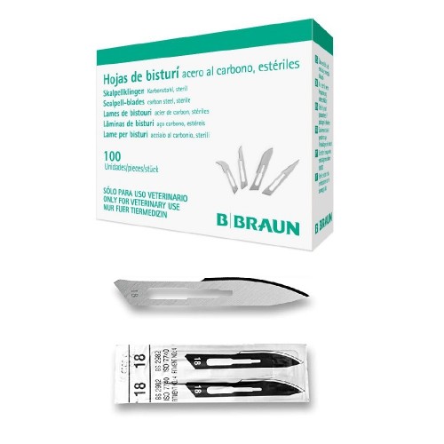 LAME BISTURI CARBON STEEL 18 100PZ