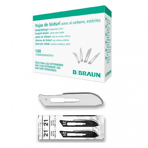LAME BISTURI CARBON STEEL 21 100PZ