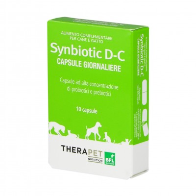 Therapet Synbiotic D‑C 10 capsule apribili – probiotico + prebiotico per cane e gatto