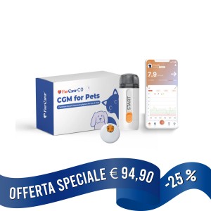 FurCarer CO Sistema di Monitoraggio Continuo del Glucosio per cani e gatti - dispositivo e App