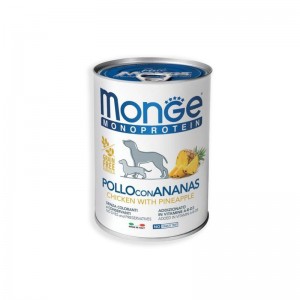 Monge Paté Pollo con Ananas – alimento umido monoproteico per cani adulti