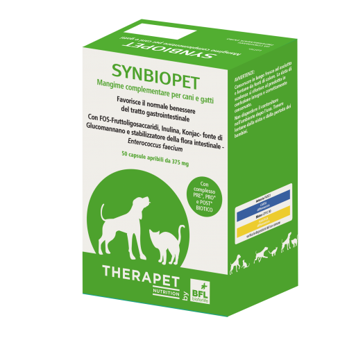 Therapet Synbiotic D‑C 50 capsule apribili – probiotico + prebiotico per cane e gatto