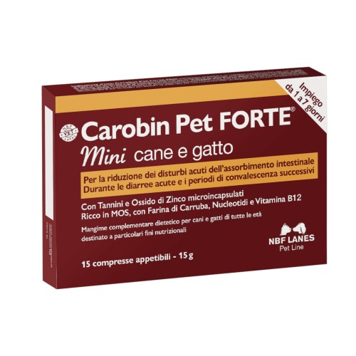 CAROBIN PET FORTE mini 15 cpr 1000 mg...
