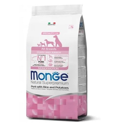 MONGE CANE PUPPY maiale/riso/patate...