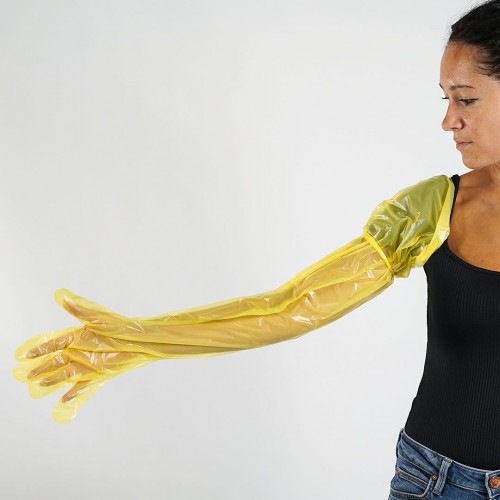 GUANTI ELASTICIZZATI A SPALLA GIALLI...