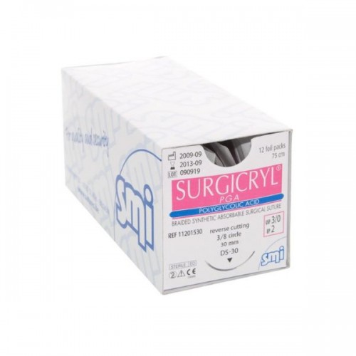 SURGICRYL PGA TR 24 mm 3/0 75 cm 12 bst