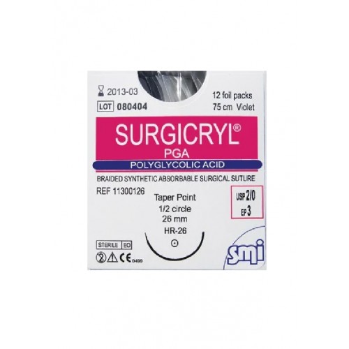 SURGICRYL PGA TR 24 mm 2/0 (EP 3) 75...