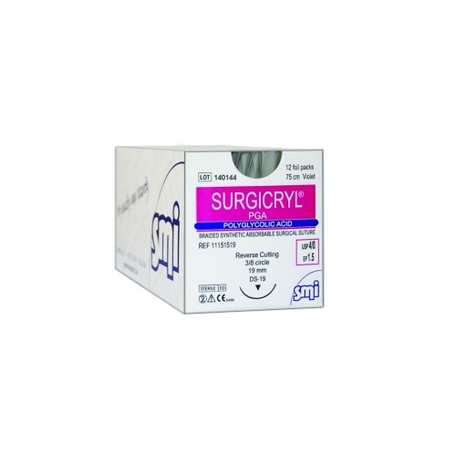SURGICRYL PGA TR 19 mm 4/0 75 cm 12 bst
