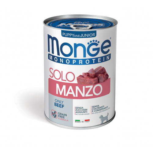 MONGE CANE MONOPR. PUPPY solo manzo...