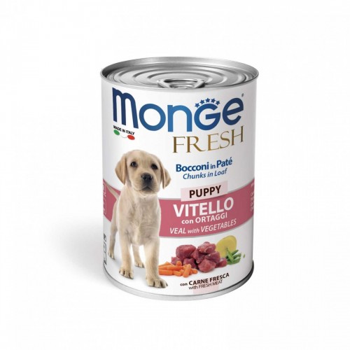 MONGE CANE FRESH PUPPY vitello/ort 24...