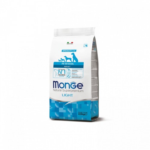 MONGE CANE ADULT LIGHT salmone/riso...